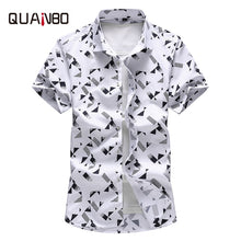 Load image into Gallery viewer, QUANBO Plus size 5XL 6XL 7XL  Men Shirt 2019 New Arrival Summer Fashion Print Casual Short Sleeve Shirts Brand Clothing