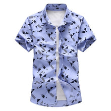 Load image into Gallery viewer, QUANBO Plus size 5XL 6XL 7XL  Men Shirt 2019 New Arrival Summer Fashion Print Casual Short Sleeve Shirts Brand Clothing