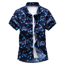 Load image into Gallery viewer, QUANBO Plus size 5XL 6XL 7XL  Men Shirt 2019 New Arrival Summer Fashion Print Casual Short Sleeve Shirts Brand Clothing