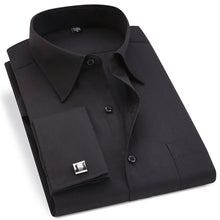 Load image into Gallery viewer, French Cuff Men's Dress Long Sleeve Shirt High Quality Regular Fit Male Social Wedding Party Cufflinks Shirt Plus Size 5XL 6XL