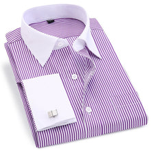 Load image into Gallery viewer, French Cuff Men's Dress Long Sleeve Shirt High Quality Regular Fit Male Social Wedding Party Cufflinks Shirt Plus Size 5XL 6XL