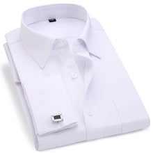 Load image into Gallery viewer, French Cuff Men's Dress Long Sleeve Shirt High Quality Regular Fit Male Social Wedding Party Cufflinks Shirt Plus Size 5XL 6XL